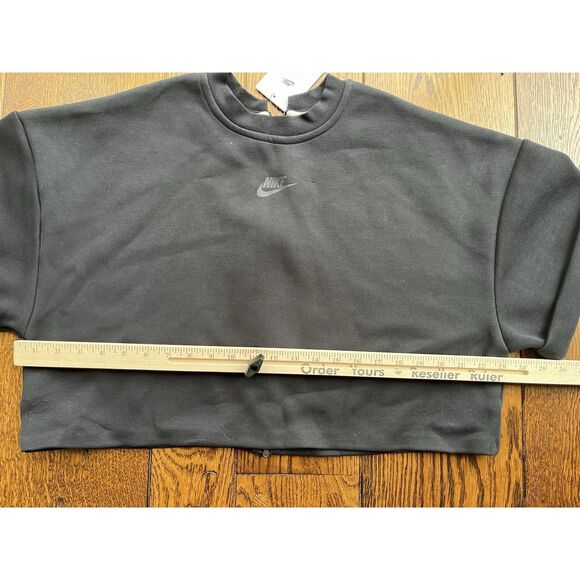 Nike Tech Fleece Cropped Top Size Medium Womens Black Sportswear Oversized - Picture 6 of 7